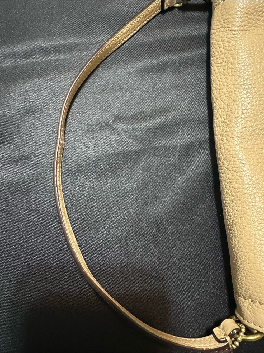 Coach Beige Pebble Leather Mini Bag with Top Strap - Picture 11 of 11